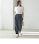 SHIPS Primary Navy Label:麻 レーヨン イージー パンツ