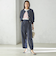 SHIPS Primary Navy Label:麻 レーヨン イージー パンツ