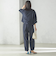 SHIPS Primary Navy Label:麻 レーヨン イージー パンツ