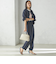SHIPS Primary Navy Label:麻 レーヨン イージー パンツ