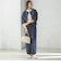 SHIPS Primary Navy Label:麻 レーヨン イージー パンツ