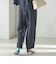 SHIPS Primary Navy Label:麻 レーヨン イージー パンツ