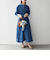 《一部予約》SHIPS any: シャーリング デニム ポケット ワンピース ［SHIPS any DENIM］