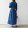 《一部予約》SHIPS any: シャーリング デニム ポケット ワンピース ［SHIPS any DENIM］
