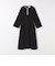 《一部追加予約》【WEB限定】SHIPS any: ダブルクロス ウエスト タック Aライン ワンピース ［NAVY BLUE］