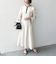 【WEB限定】SHIPS any: ダブルクロス ウエスト タック Aライン ワンピース ［NAVY BLUE］
