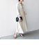 【WEB限定】SHIPS any: ダブルクロス ウエスト タック Aライン ワンピース ［NAVY BLUE］