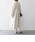 【WEB限定】SHIPS any: ダブルクロス ウエスト タック Aライン ワンピース ［NAVY BLUE］