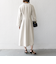 【WEB限定】SHIPS any: ダブルクロス ウエスト タック Aライン ワンピース ［NAVY BLUE］