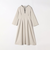 【WEB限定】SHIPS any: ダブルクロス ウエスト タック Aライン ワンピース ［NAVY BLUE］