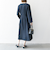 【WEB限定】SHIPS any: ダブルクロス ウエスト タック Aライン ワンピース ［NAVY BLUE］