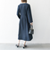 【WEB限定】SHIPS any: ダブルクロス ウエスト タック Aライン ワンピース ［NAVY BLUE］