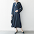 【WEB限定】SHIPS any: ダブルクロス ウエスト タック Aライン ワンピース ［NAVY BLUE］