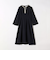【WEB限定】SHIPS any: ダブルクロス ウエスト タック Aライン ワンピース ［NAVY BLUE］