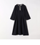 【WEB限定】SHIPS any: ダブルクロス ウエスト タック Aライン ワンピース ［NAVY BLUE］