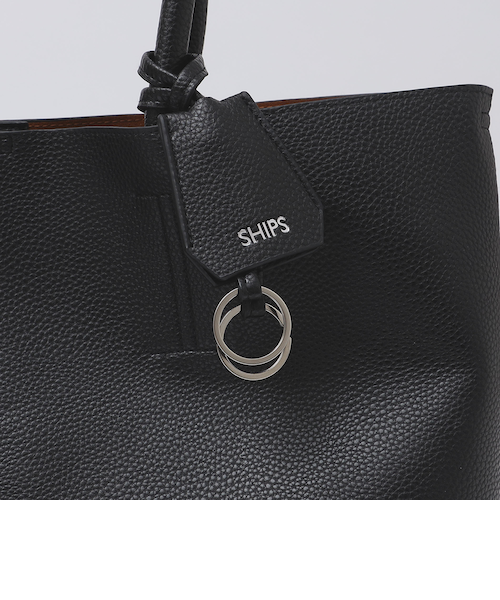 WEB限定】SHIPS: 合成皮革 ビズ トート バッグ (クラッチバッグ付き