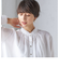 〈手洗い可能〉フリル ネック フロント ギャザー ブラウス