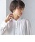 〈手洗い可能〉フリル ネック フロント ギャザー ブラウス