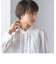 〈手洗い可能〉フリル ネック フロント ギャザー ブラウス