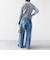 【WEB限定】〈手洗い可能〉布帛 襟付き ニット プルオーバー