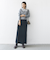【WEB限定】〈手洗い可能〉布帛 襟付き ニット プルオーバー
