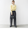 【WEB限定】〈手洗い可能〉布帛 襟付き ニット プルオーバー