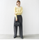 【WEB限定】〈手洗い可能〉布帛 襟付き ニット プルオーバー