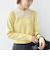 【WEB限定】〈手洗い可能〉布帛 襟付き ニット プルオーバー