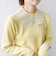 【WEB限定】〈手洗い可能〉布帛 襟付き ニット プルオーバー
