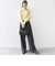 【WEB限定】〈手洗い可能〉布帛 襟付き ニット プルオーバー