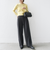 【WEB限定】〈手洗い可能〉布帛 襟付き ニット プルオーバー