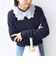 【WEB限定】〈手洗い可能〉布帛 襟付き ニット プルオーバー