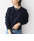 【WEB限定】〈手洗い可能〉布帛 襟付き ニット プルオーバー