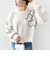 【WEB限定】〈手洗い可能〉ジャカード フラワー ニット プルオーバー