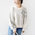 【WEB限定】〈手洗い可能〉ジャカード フラワー ニット プルオーバー
