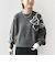 【WEB限定】〈手洗い可能〉ジャカード フラワー ニット プルオーバー