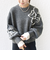 【WEB限定】〈手洗い可能〉ジャカード フラワー ニット プルオーバー