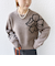 【WEB限定】〈手洗い可能〉ジャカード フラワー ニット プルオーバー