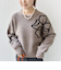 【WEB限定】〈手洗い可能〉ジャカード フラワー ニット プルオーバー