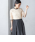 〈結婚式・パーティ〉kaene:エンブロイダリー ミックス ワンピース