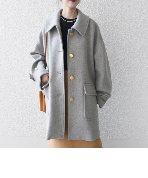 SHIPS any ノンミュールジングウール ミディ Pコート シップス エニィ SHIPS any SHIPS any: ノンミュールジングウール