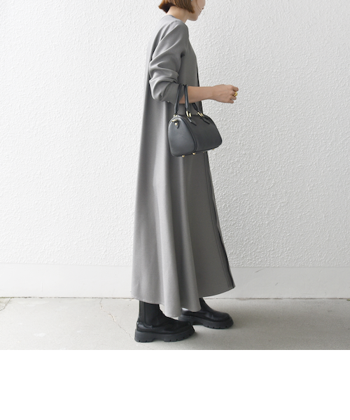 ＊美品【ソーノ】ワンピース　ピンタック　Aライン　ブラック　パール　M SHIPS any:〈洗濯機可能〉シャーク ピンタック Aライン