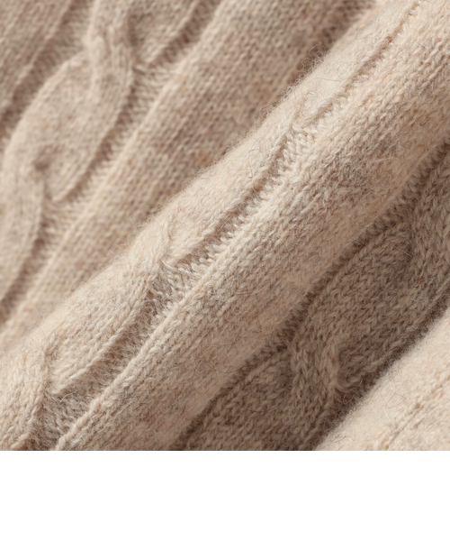 WEB限定】SHIPS any:〈手洗い可能〉ヤク ケーブル クルーネック