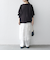 bon_meur: フラワー ビーズ ラップスカート × ストレート パンツ セット