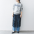 bon_meur: フラワー ビーズ ラップスカート × ストレート パンツ セット