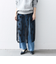 bon_meur: フラワー ビーズ ラップスカート × ストレート パンツ セット