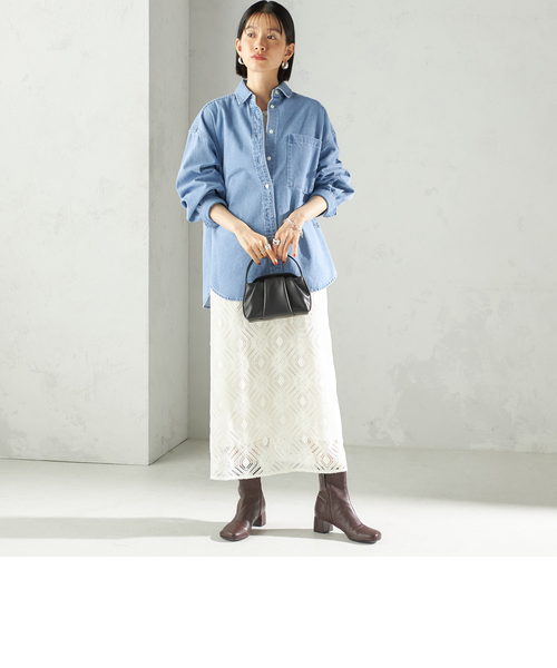 洗濯機可能〉デニム 刺繍 オーバー シャツ｜シップスの通販｜&mall