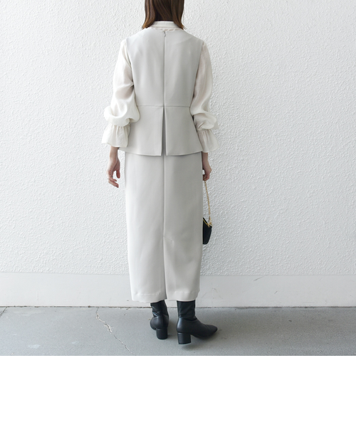 SHIPS any:〈洗濯機可能〉ダブルクロス Vネック ペプラム