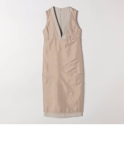 SHIPS any:〈洗濯機可能〉ダブルクロス Vネック ペプラム ワンピース