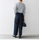 SHIPS any: ツイード タック セミワイド パンツ［NAVY BLUE］